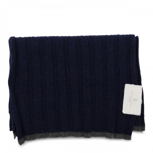 NAVY WOOL SCARF