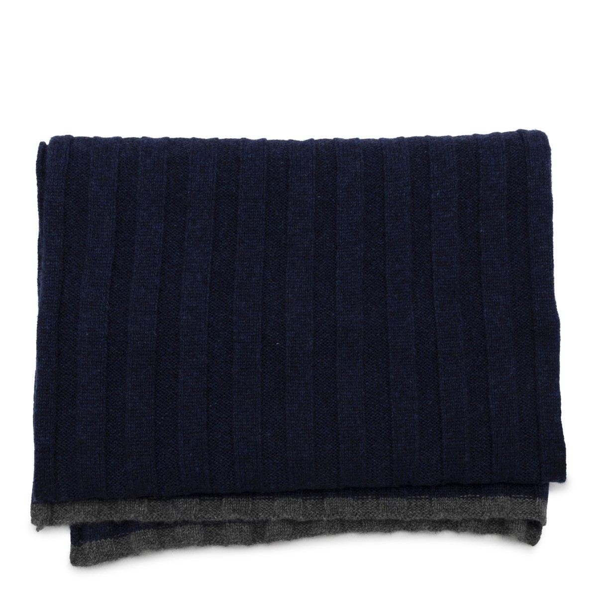 NAVY WOOL SCARF