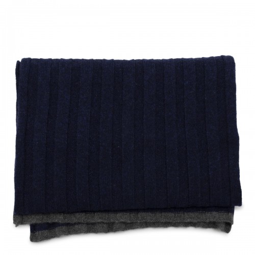 NAVY WOOL SCARF