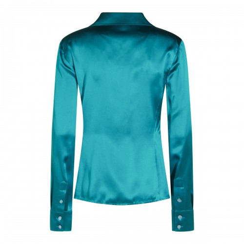 TURQUOISE SILK SHIRT 2