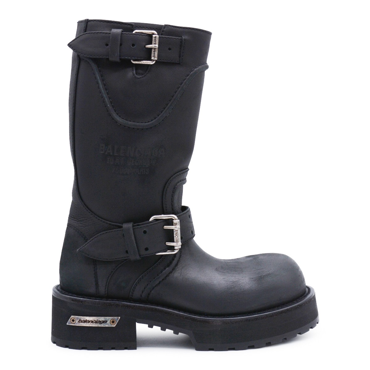 BLACK AND SILVER LEATHER VENOM BOOTS