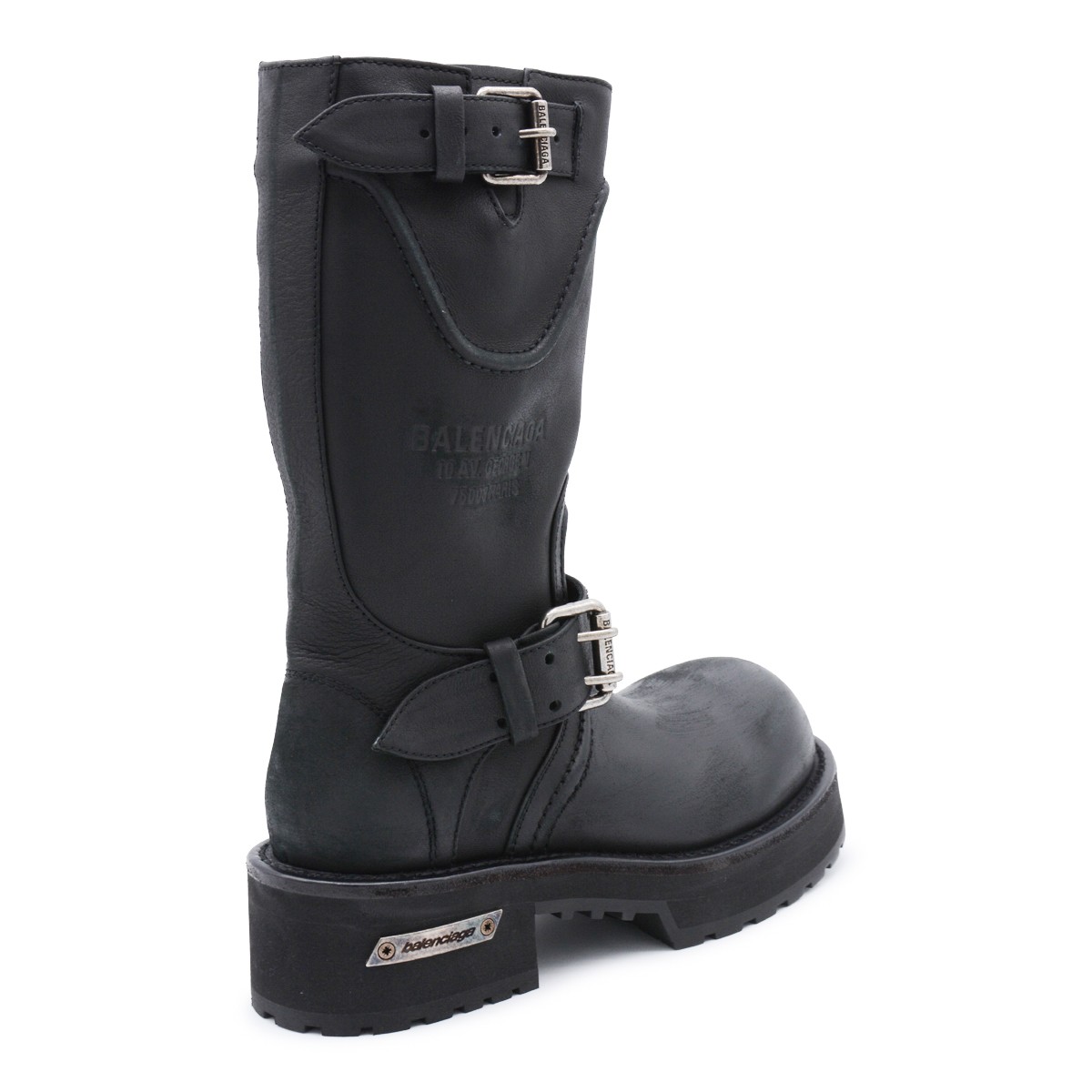 BLACK AND SILVER LEATHER VENOM BOOTS