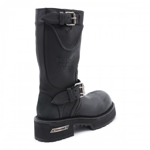 BLACK AND SILVER LEATHER VENOM BOOTS