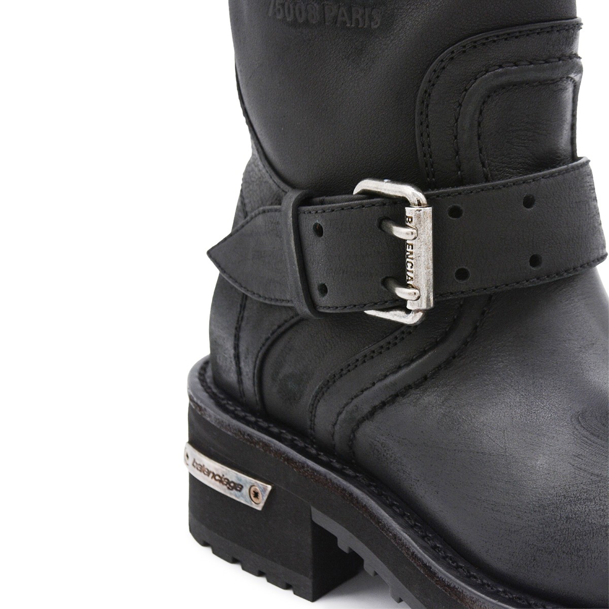 BLACK AND SILVER LEATHER VENOM BOOTS
