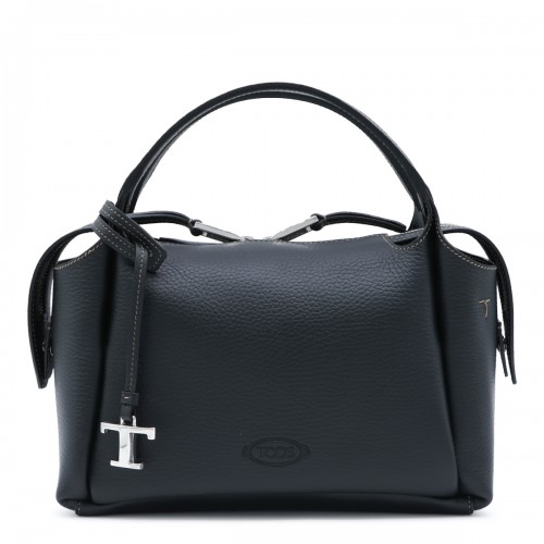 BLACK LEATHER APA MINI BOWLING TOP HANDLE BAG
