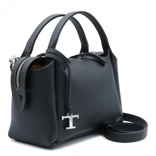 BLACK LEATHER APA MINI BOWLING TOP HANDLE BAG