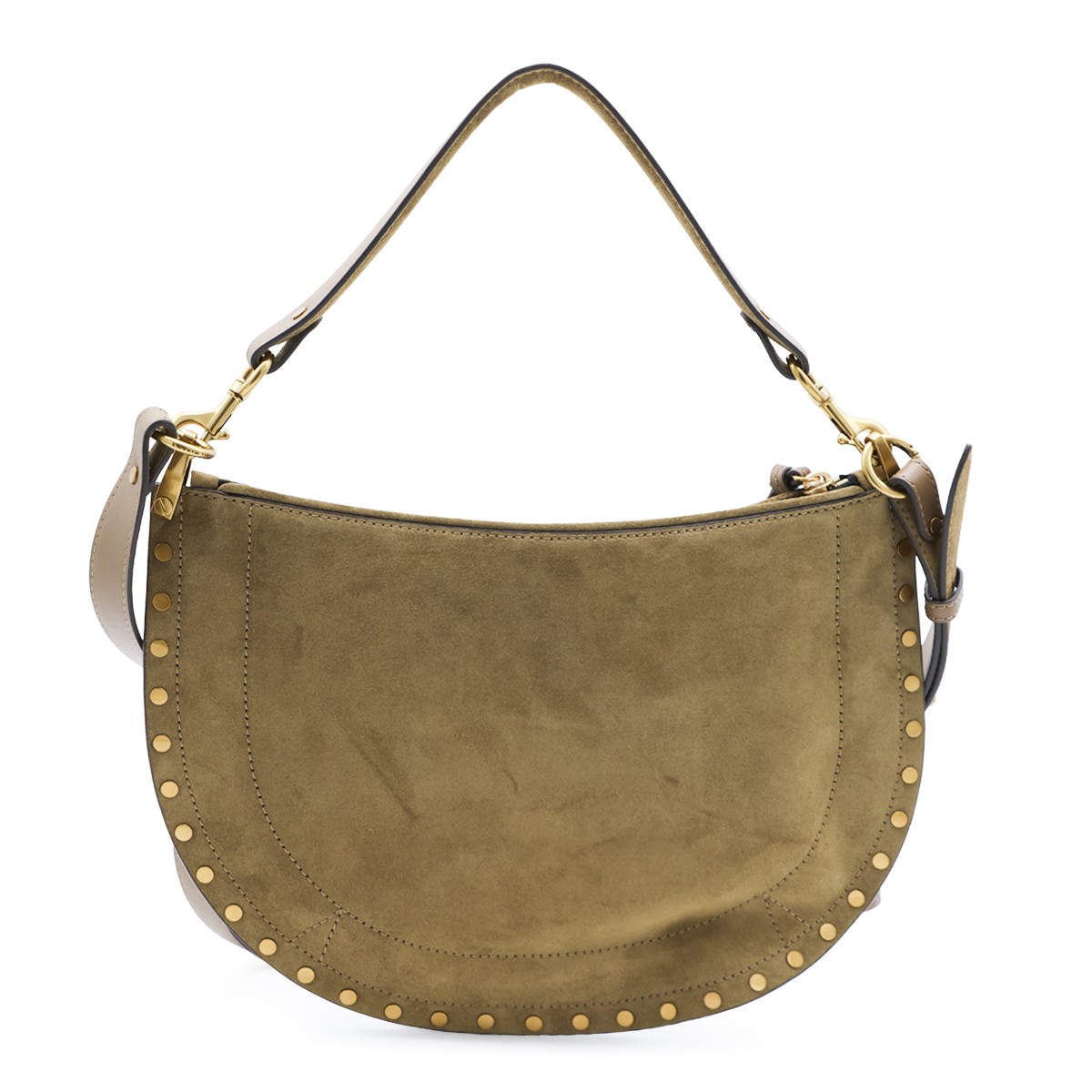 TAUPE SUEDE OSKAN SHOULDER BAG