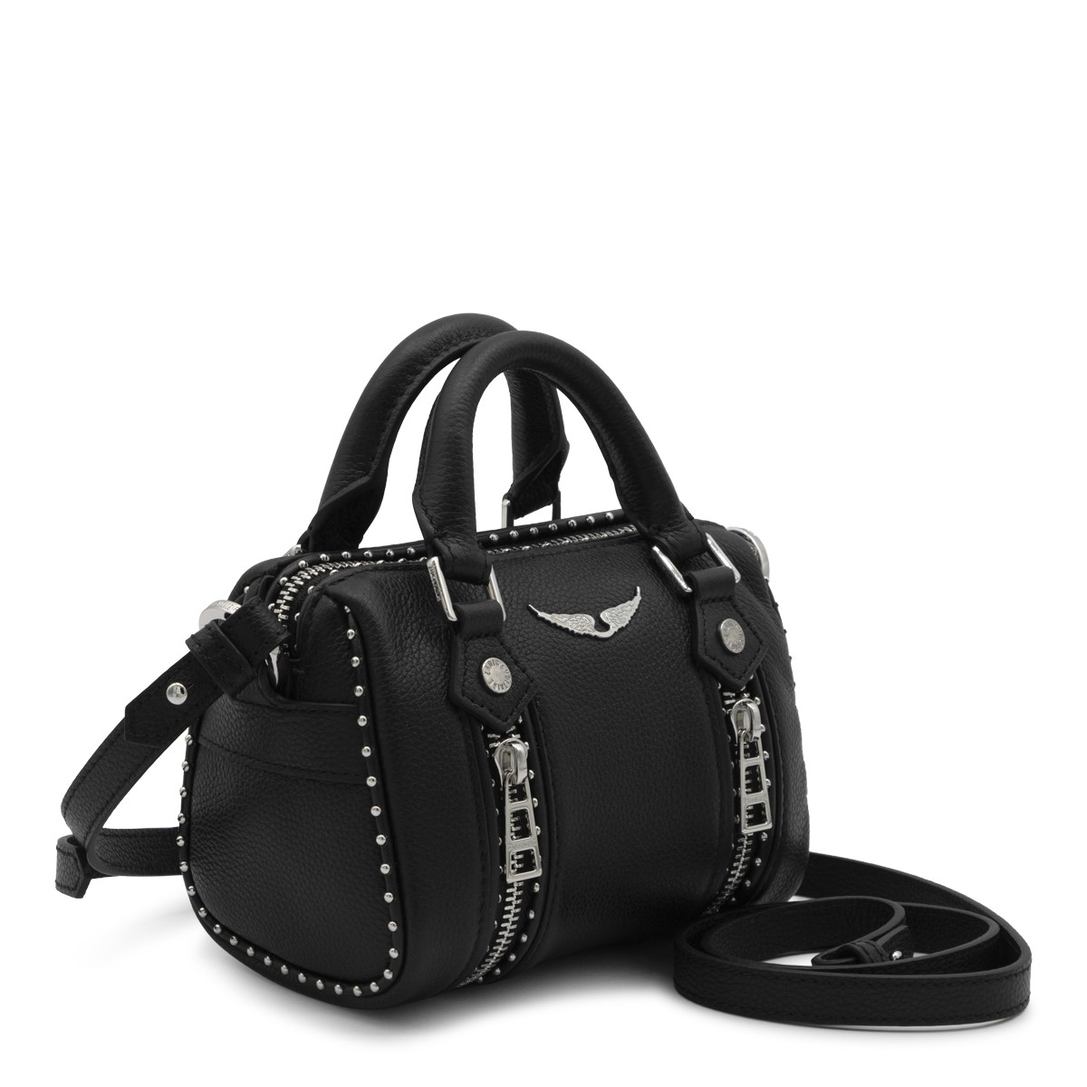 BLACK LEATHER SUNNY NANO SHOULDER BAG
