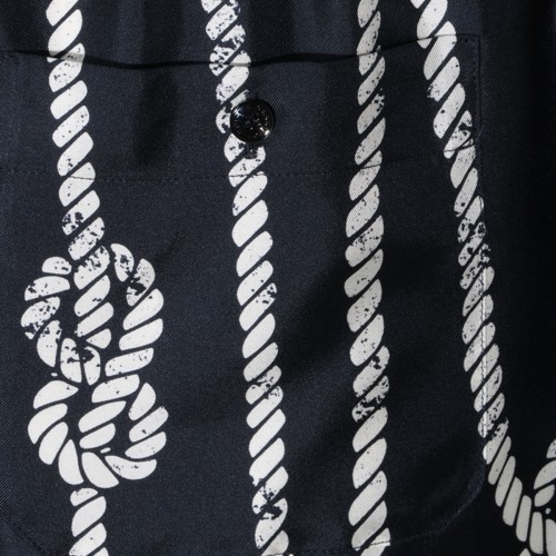 NAVY SILK BERMUDA SHORTS