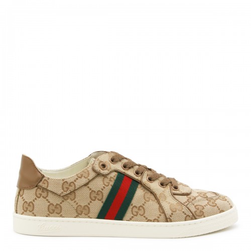 BEIGE EBONY STRETCH SNEAKERS