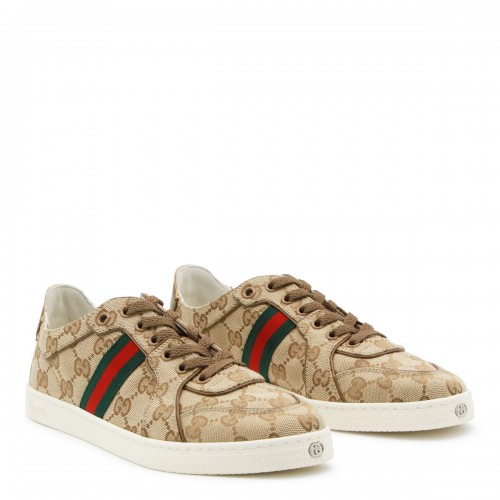 BEIGE EBONY STRETCH SNEAKERS 2
