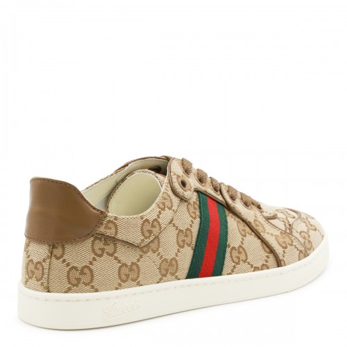 BEIGE EBONY STRETCH SNEAKERS