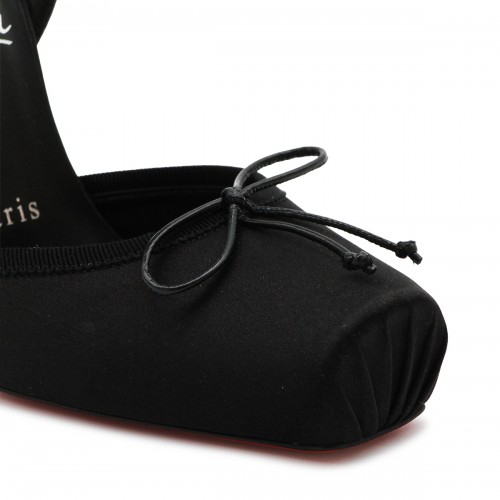 BLACK CREPE SATIN CASSIA PUMPS