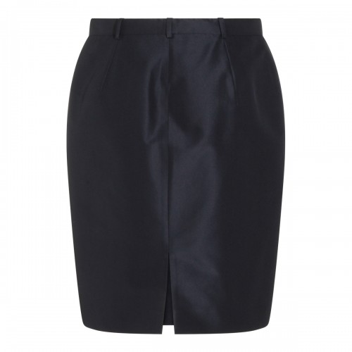 NAVY SILK MINI SKIRT