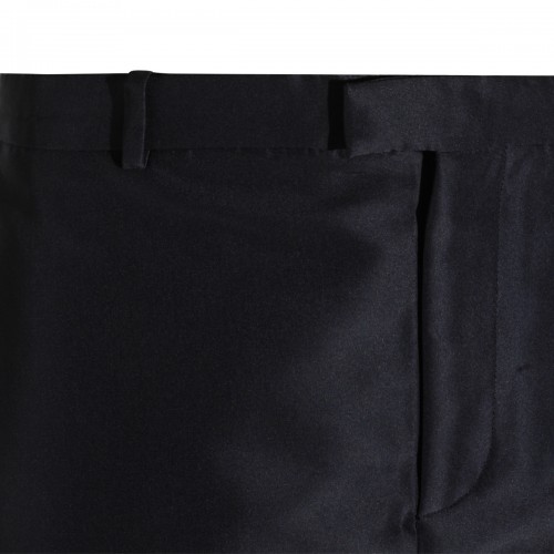 NAVY SILK MINI SKIRT