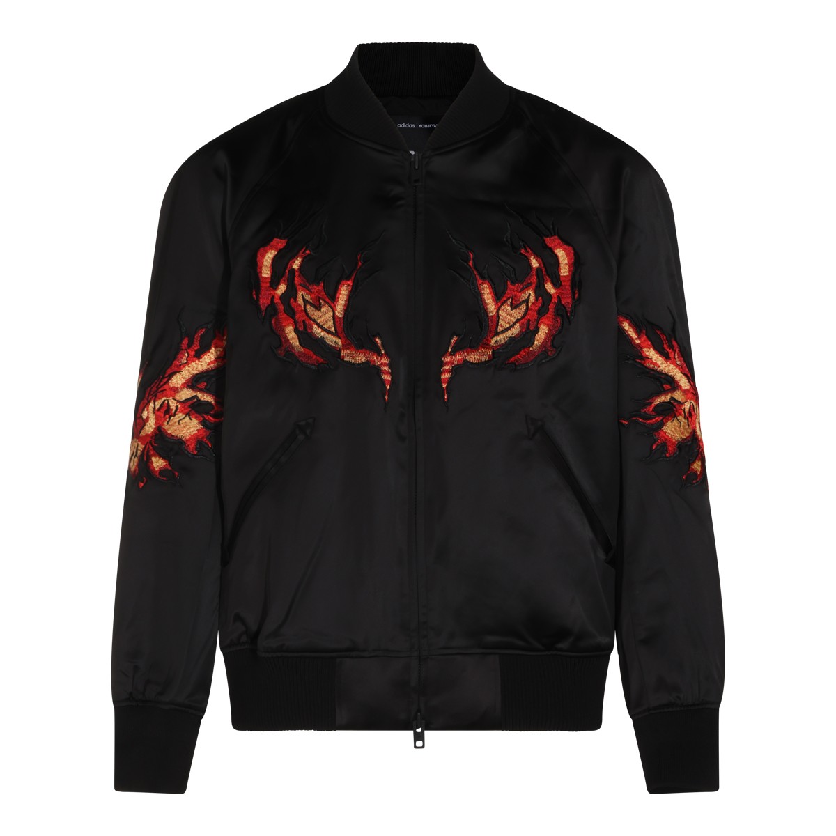 BLACK GRAPHIC SATIN SOUVENIR CASUAL...