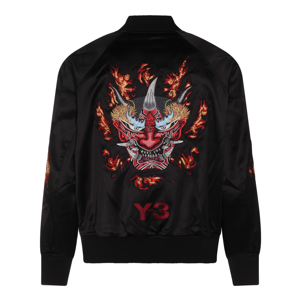 BLACK GRAPHIC SATIN SOUVENIR CASUAL...