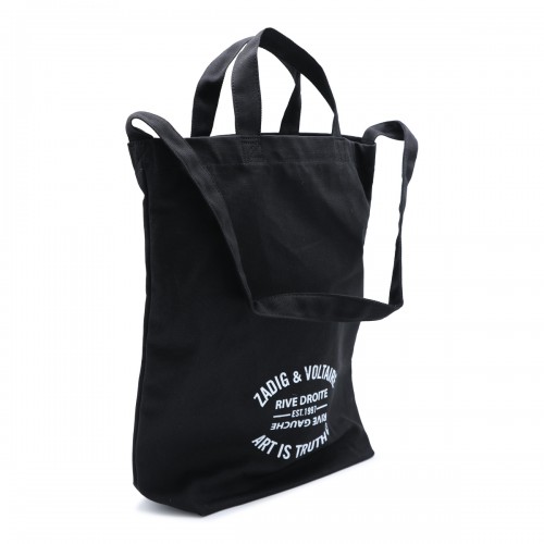 BLACK COTTON TOTE BAG 2