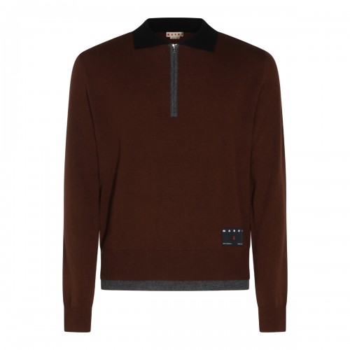 MULTI BROWN CASHMERE POLO...