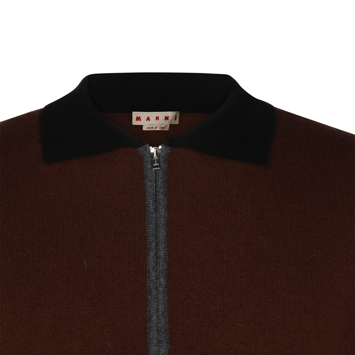 MULTI BROWN CASHMERE POLO SHIRT 