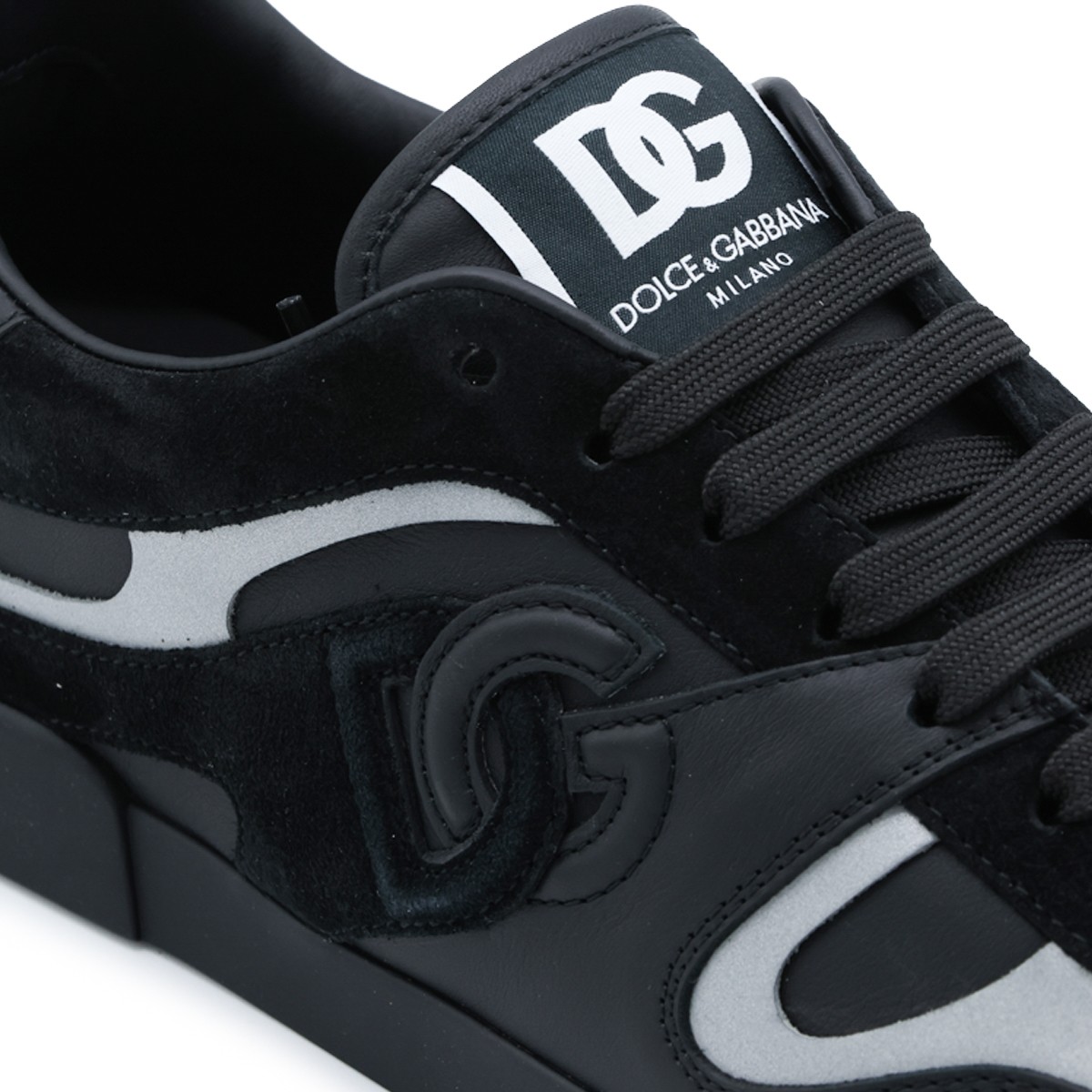 BLACK AND GREY LEATHER PORTOFINO...