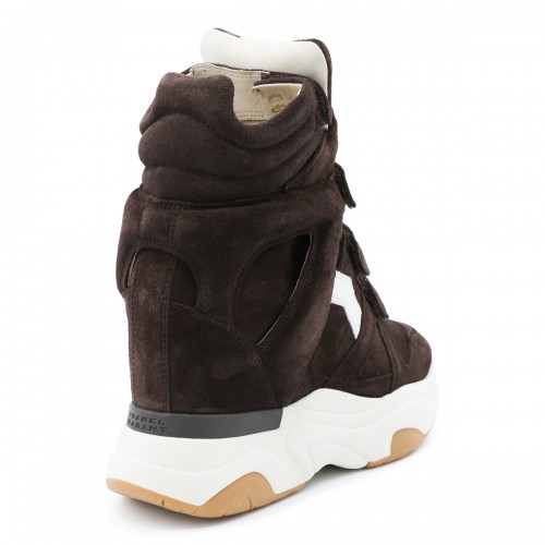 CHOCOLATE AND MILKY WHITE LEATHER BALSKEE SNEAKERS