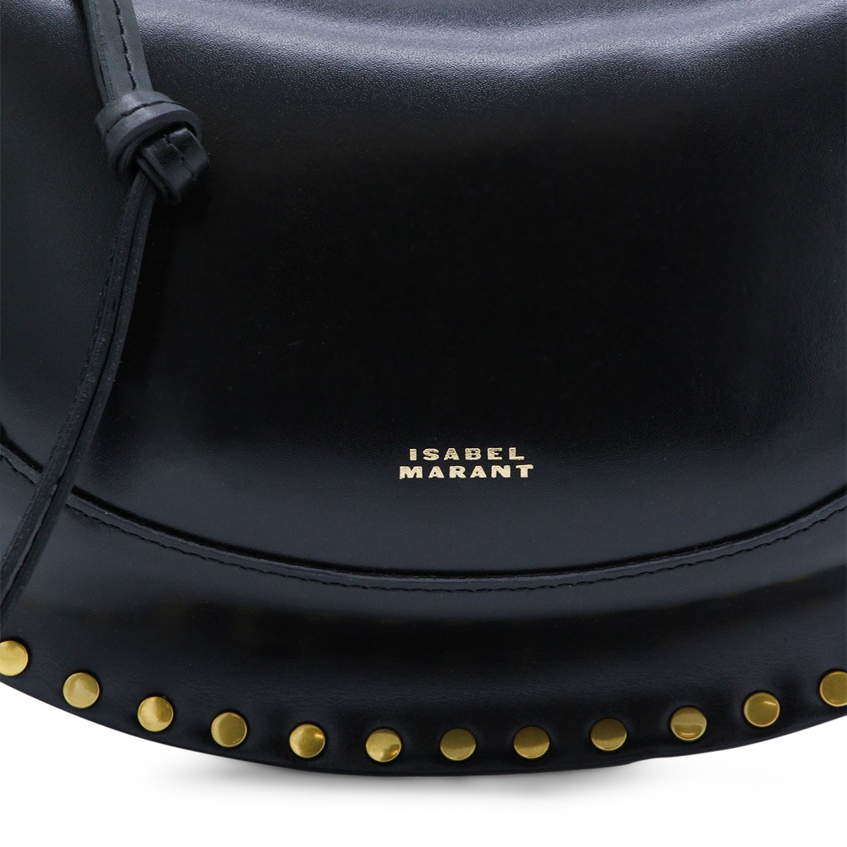 BLACK LEATHER OSKAN MOON SHOULDER BAG