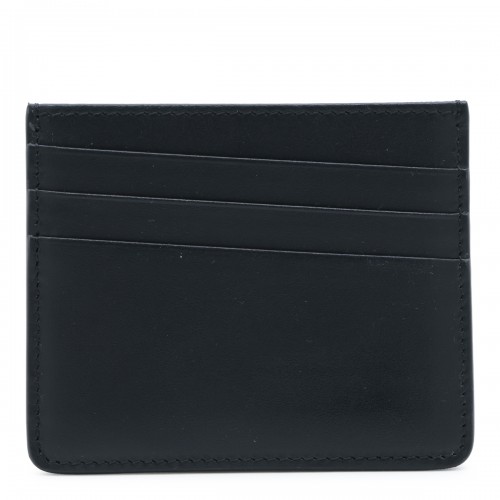 BLACK LEATHER FOUR STITCHES CARD HOLDER