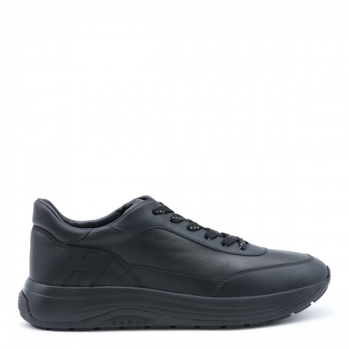 BLACK LEATHER SNEAKERS