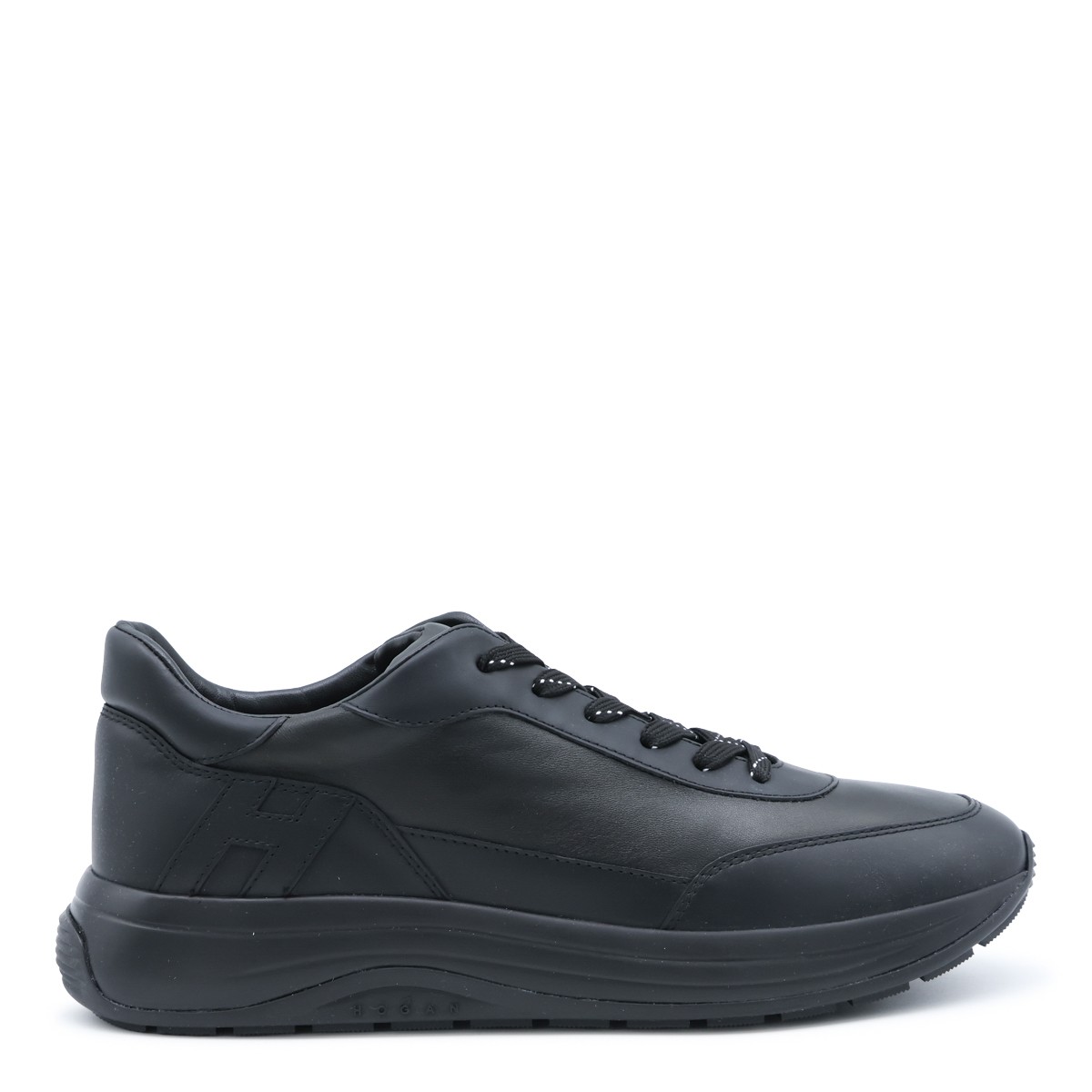 BLACK LEATHER SNEAKERS