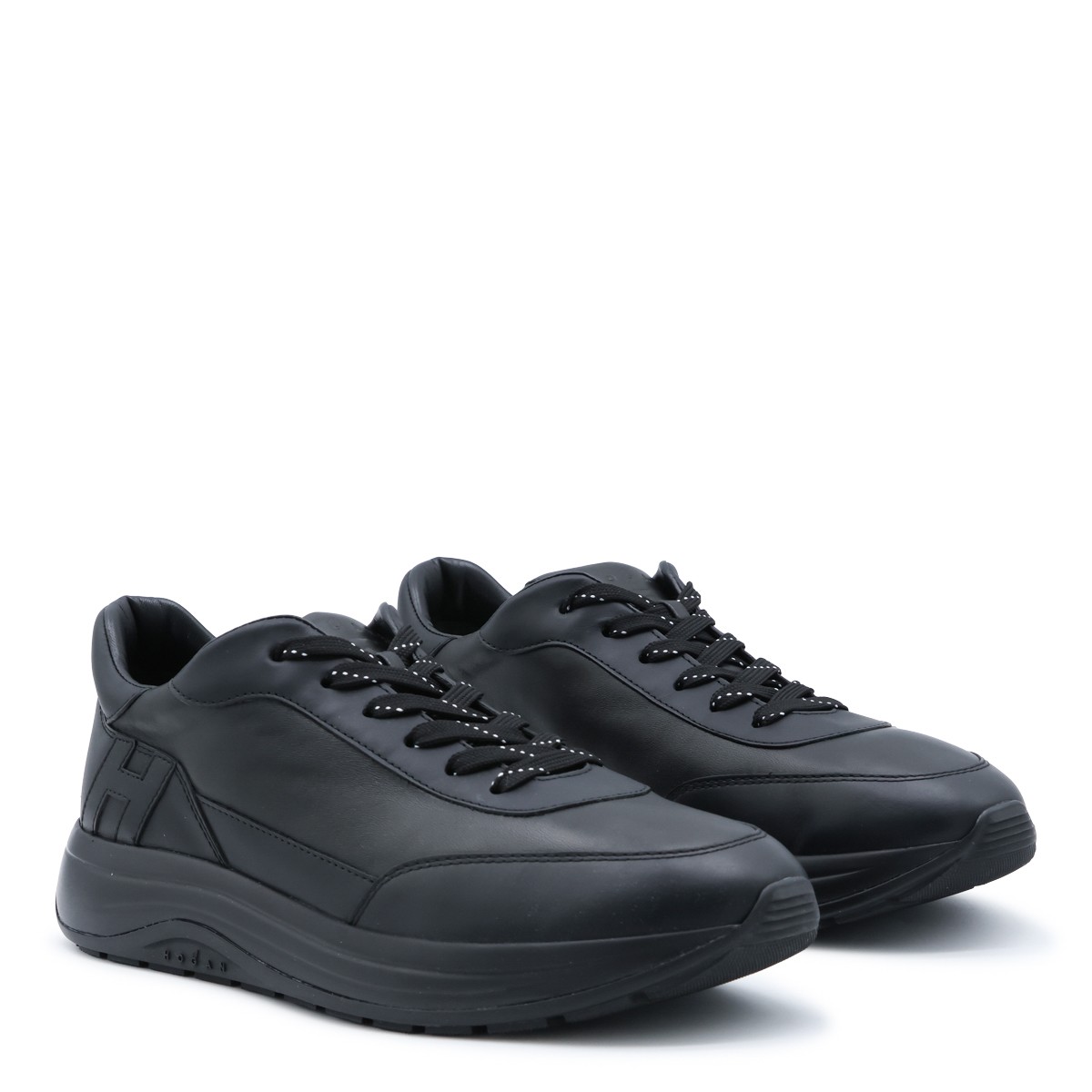 BLACK LEATHER SNEAKERS