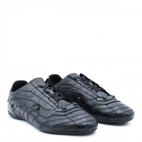 BLACK LEATHER REGU SNEAKERS