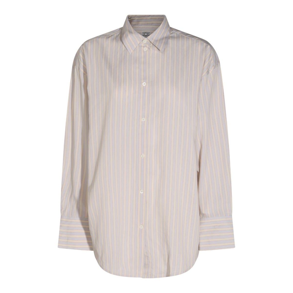 WHITE AND YELLOW STRIPED SHIRT