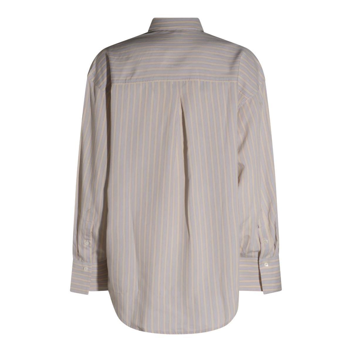 WHITE AND YELLOW STRIPED SHIRT
