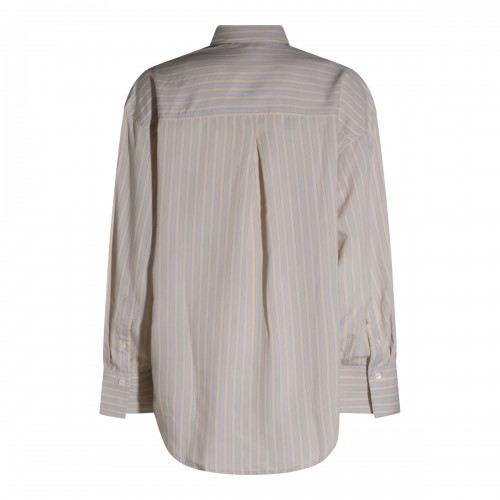 WHITE AND YELLOW STRIPED SHIRT