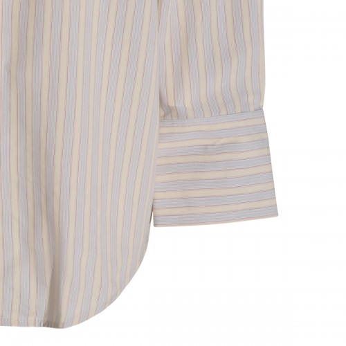 WHITE AND YELLOW STRIPED SHIRT