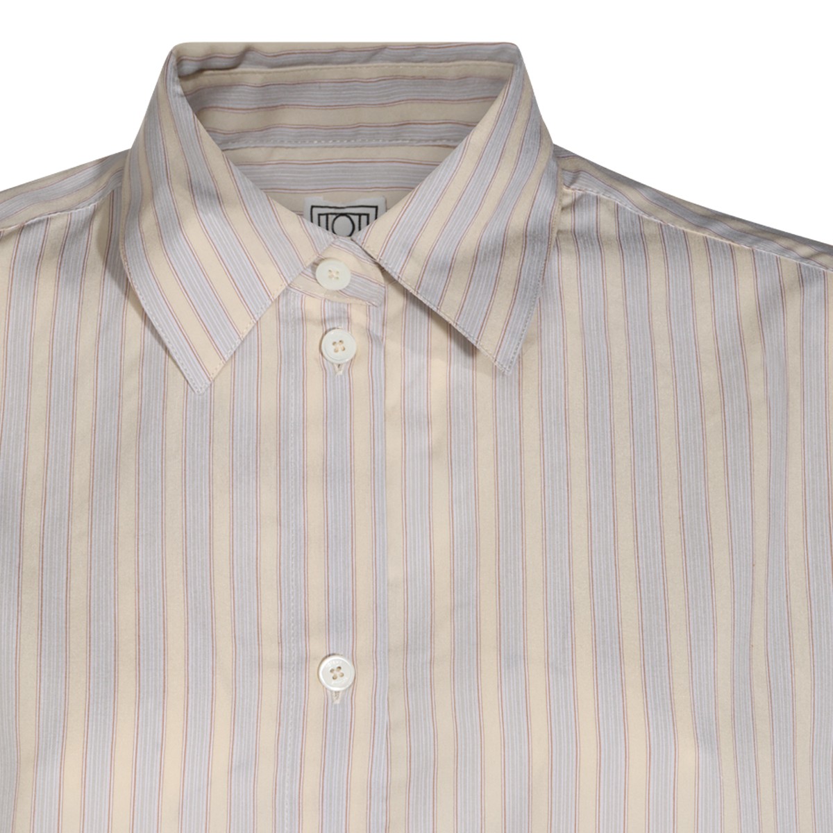WHITE AND YELLOW STRIPED SHIRT