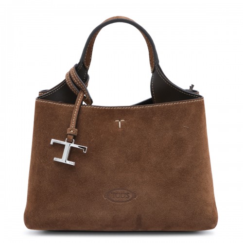 TOBACCO SUEDE TOP HANDLE BAG