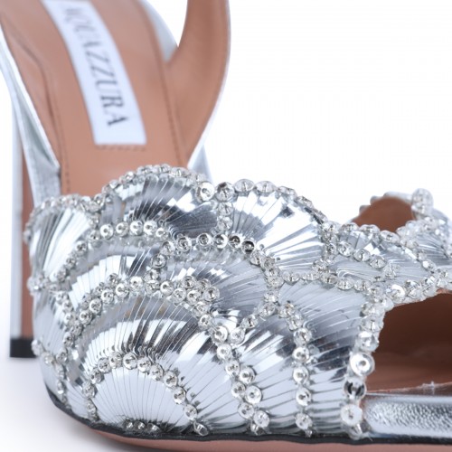 SILVER LEATHER CE SOIR SANDALS