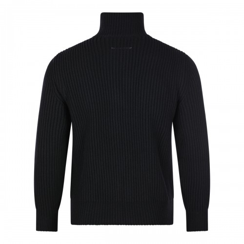 BLACK WOOL SPORTS SWEATER 2
