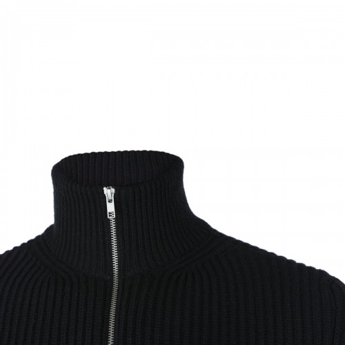 BLACK WOOL SPORTS SWEATER