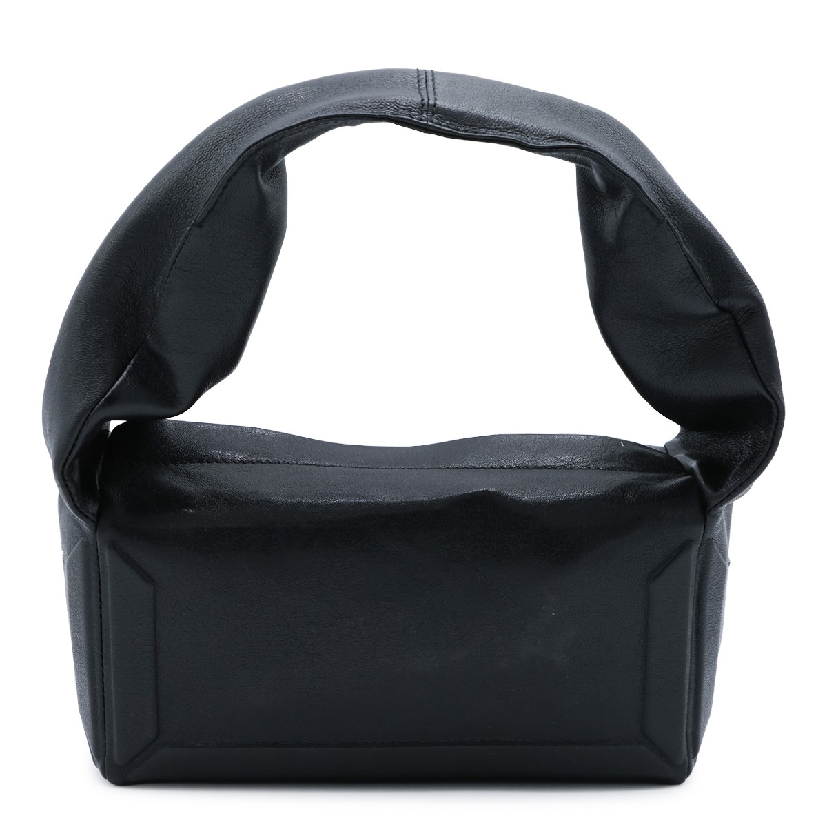 BLACK LEATHER BOX EAST WEST SMALL...