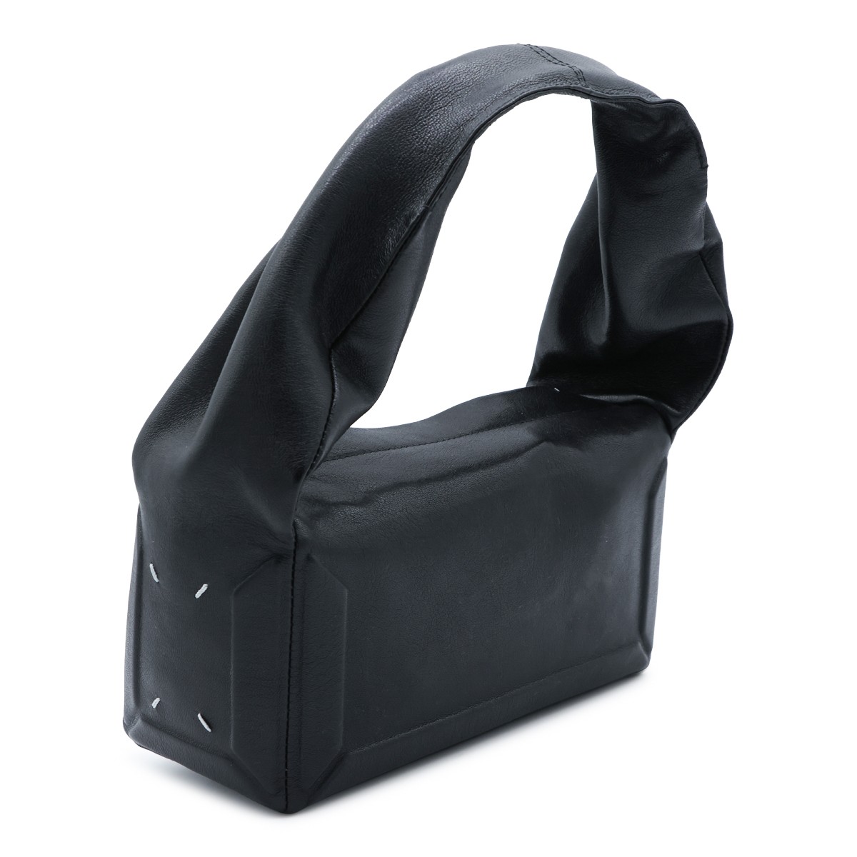 BLACK LEATHER BOX EAST WEST SMALL...