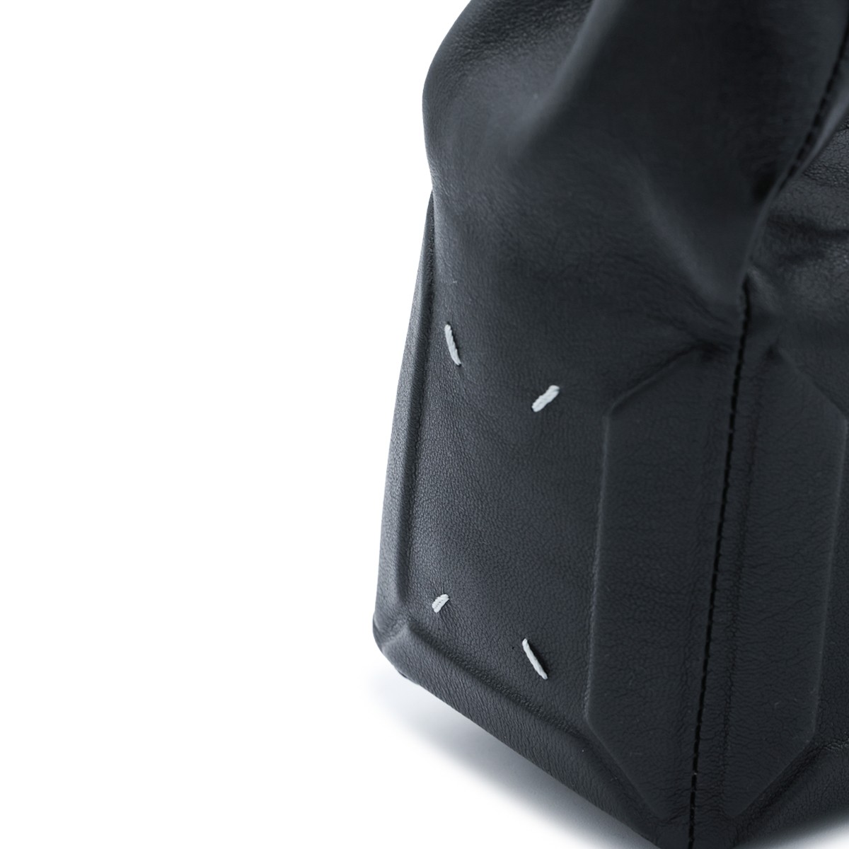 BLACK LEATHER BOX EAST WEST SMALL...