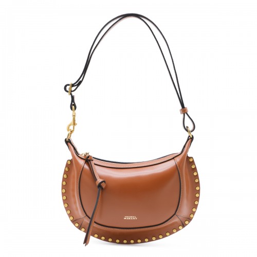COGNAC LEATHER OSKAN MOON SHOULDER BAG