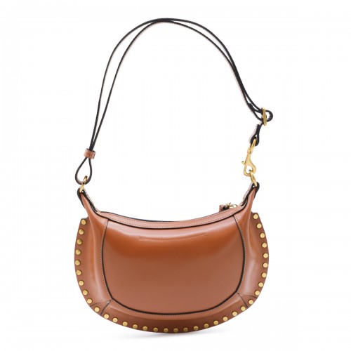 COGNAC LEATHER OSKAN MOON SHOULDER BAG