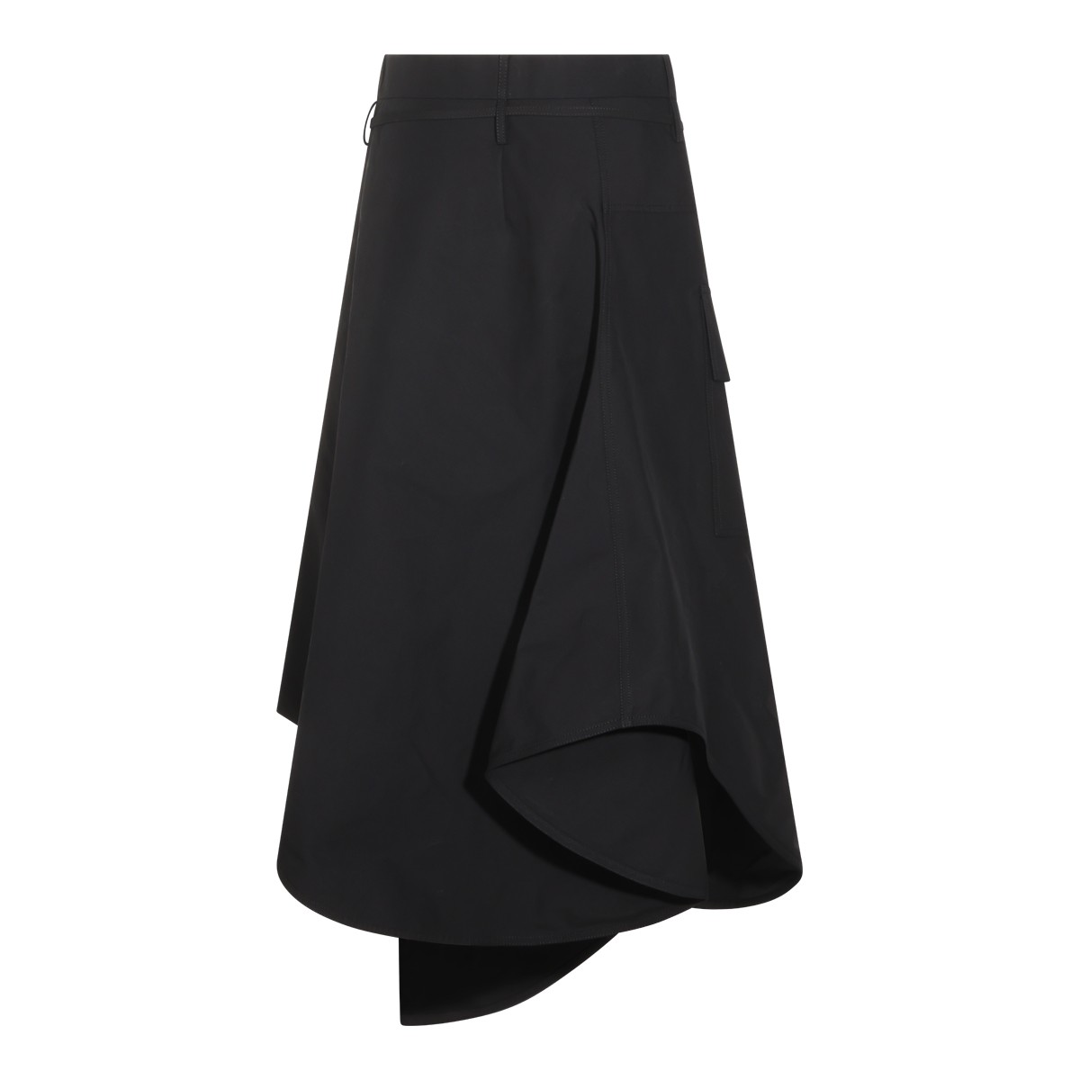 DOUBLE BLACK COTTON ASYMMETRIC SKIRT