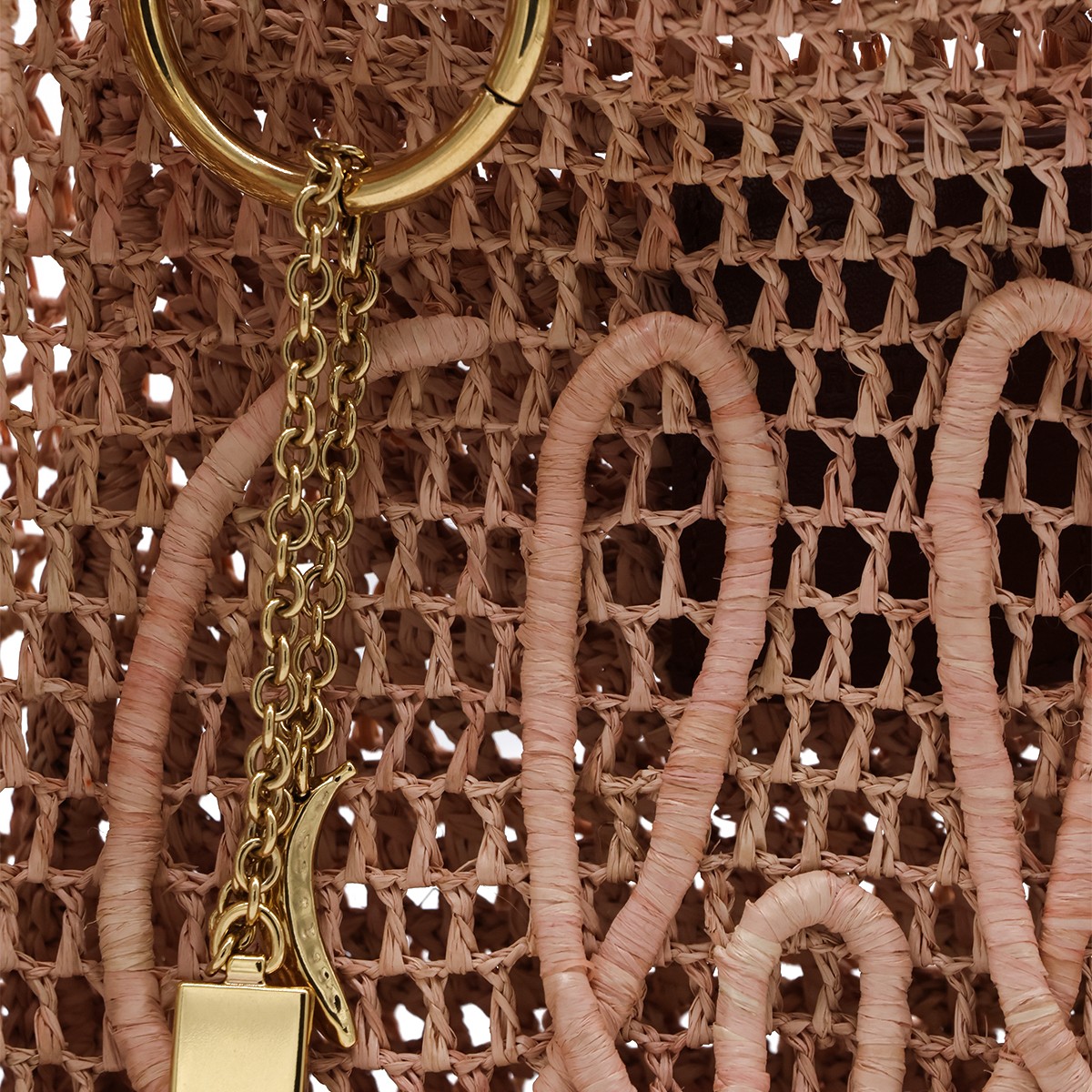 BEIGE RAFFIA SUMMER BANANA TOP HANDLE...