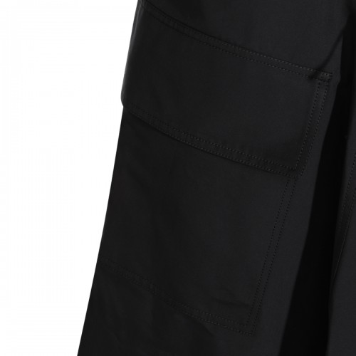 DOUBLE BLACK COTTON ASYMMETRIC SKIRT