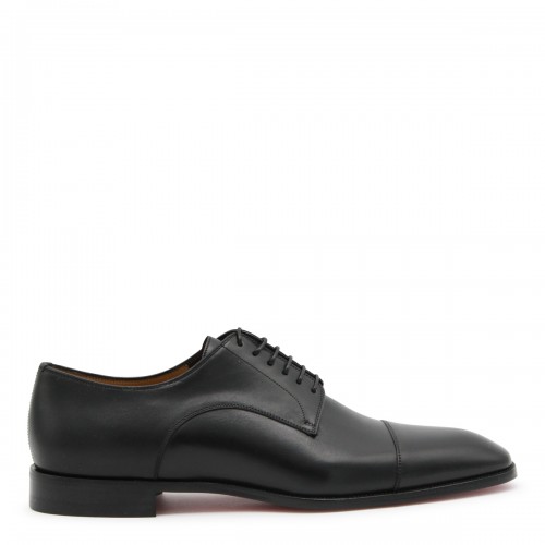 BLACK LEATHER LACE UP SHOES